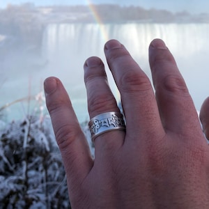 Herren Zigarrenband, Sterling Silber Ring für Männer, Meditationsring, Daumenring, Mantra Ring, breites Band, Herrenschmuck Schutzring