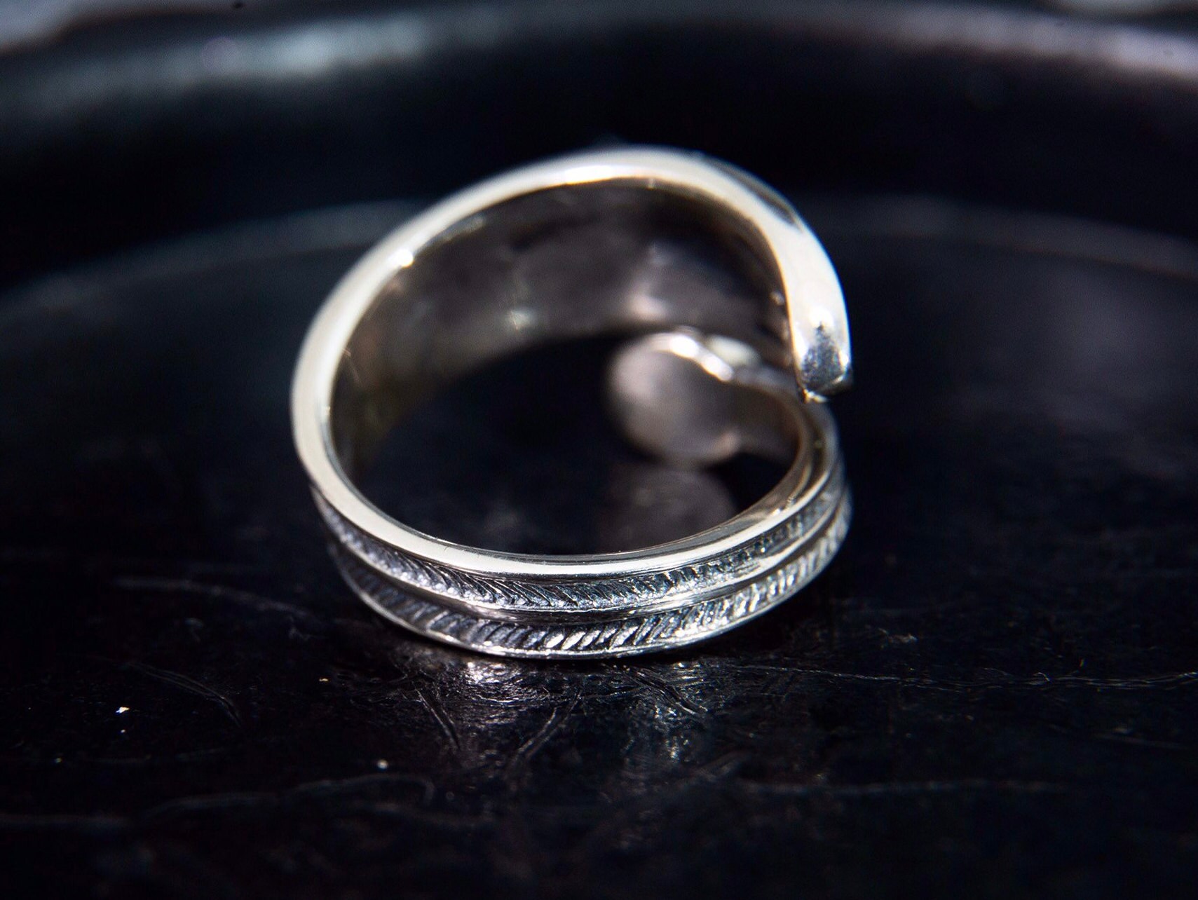 Sterling silver peacock statement ring with malachite , enamel ring