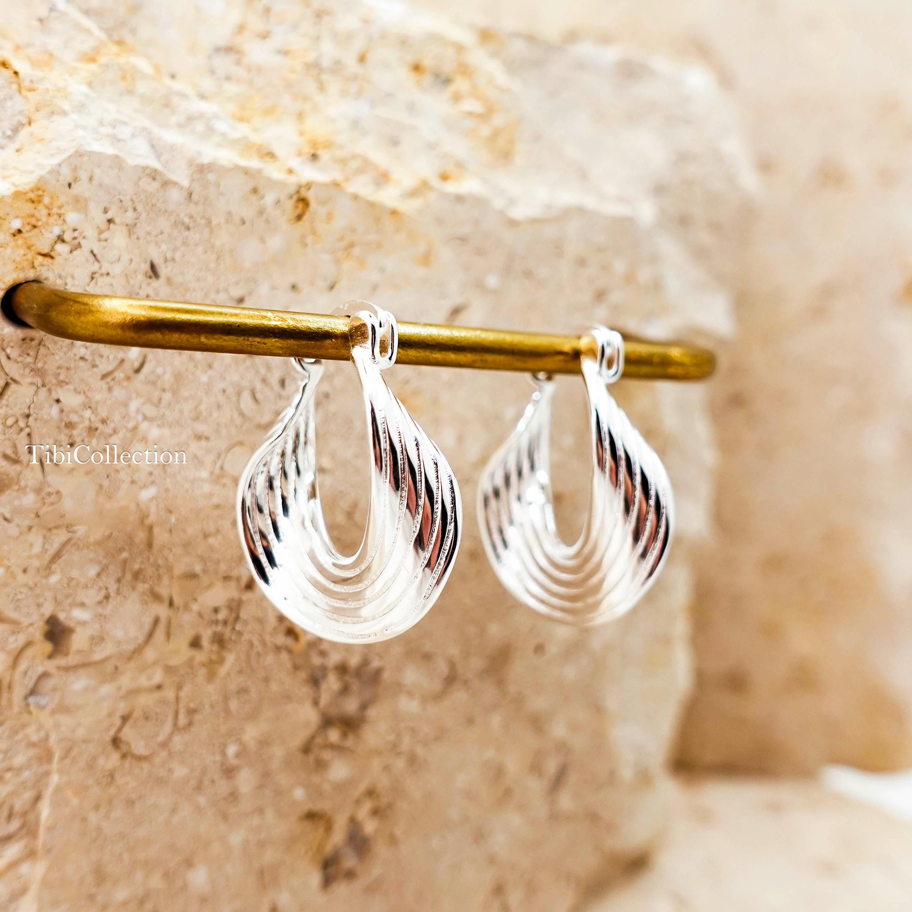 Sterling Silver Mobius Hoop Earrings, Eternal Twist Hoops, Celestial ...