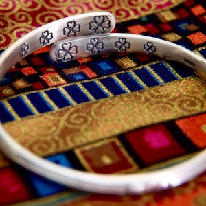 Sterling Silver Cuff Bracelet for women, Protection Bracelet, Mantra bracelet, mindfulness gift, meditation bracelet, spiritual gift for her image 7