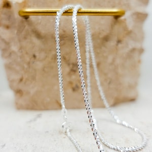 925 Sterling Silver Chain Necklace, Dainty Chain, Elegant Chain, 1.2mm Sparkle Chain, Snowflake Chain Sparkle Necklace, Specialty Chain