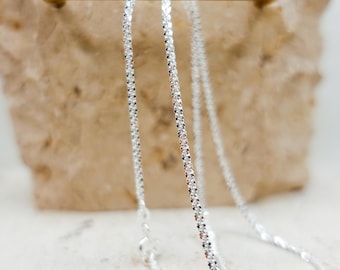 Sterling Silver Snowflake Chain Necklace, Dainty Sparkle Chain