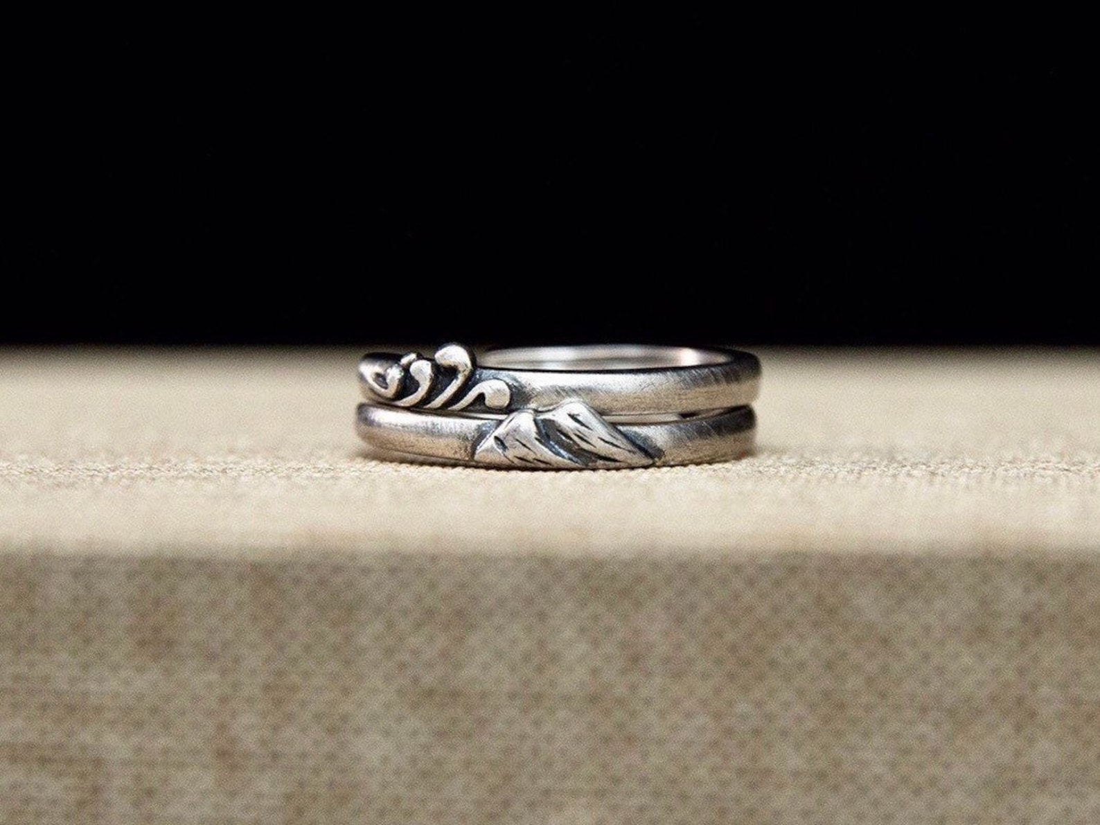 Mountain Ring Nature Inspired Couple Rings Set Best Friend - Etsy