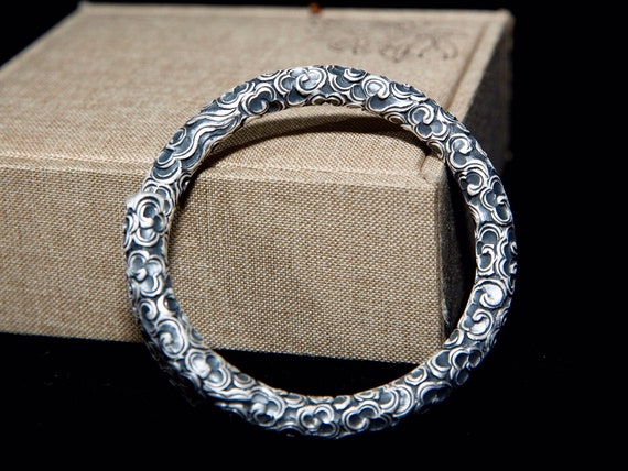 Mens heavy hotsell silver cuff bracelets