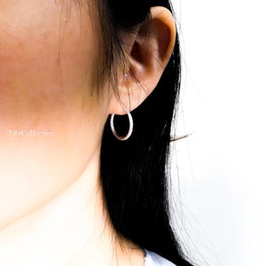 Classic thin hoop earrings made of solid 925 sterling silver