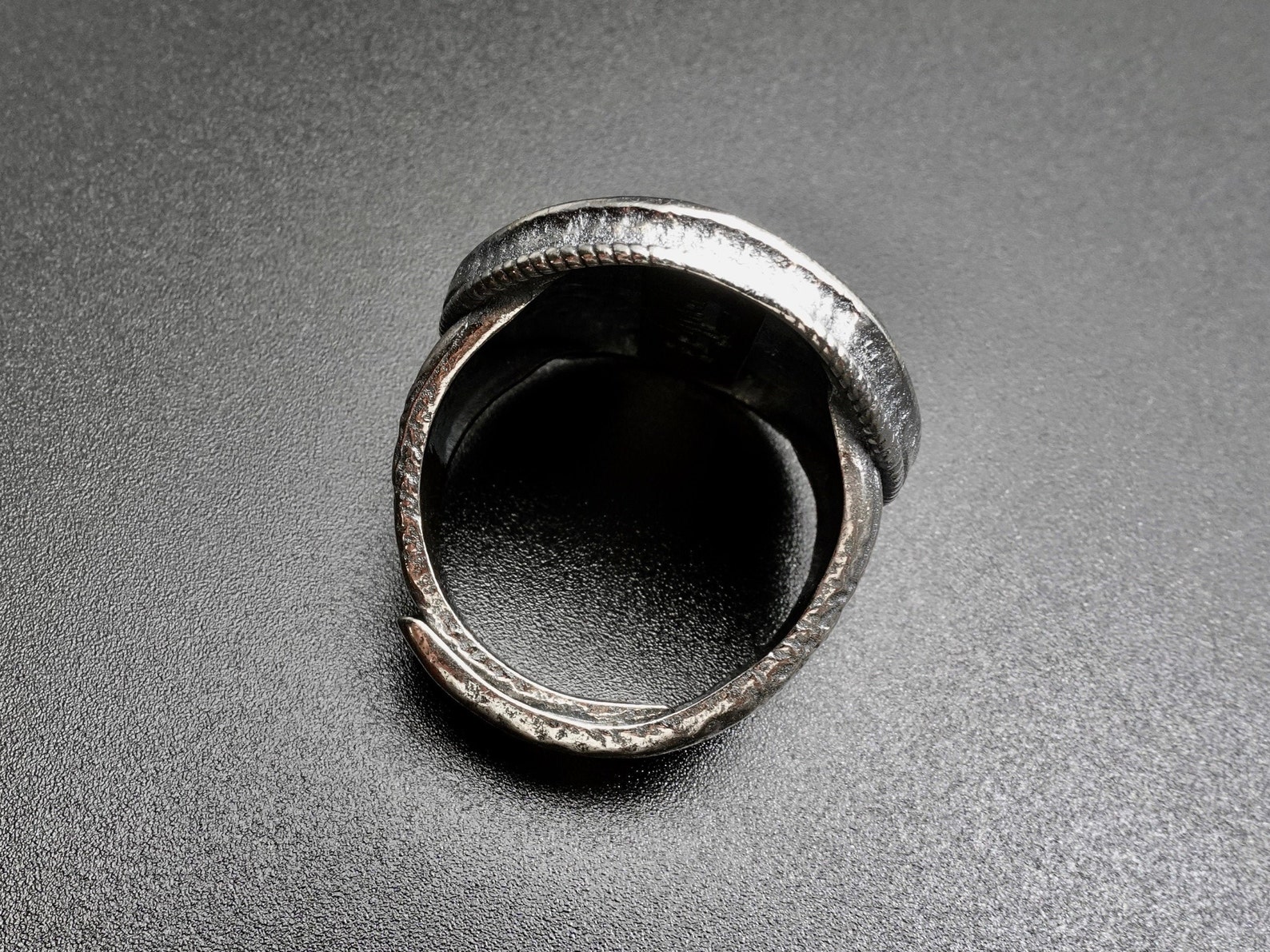 Mens Thumb Ring Chunky Silver Ring Adjustable Mens Silver Etsy