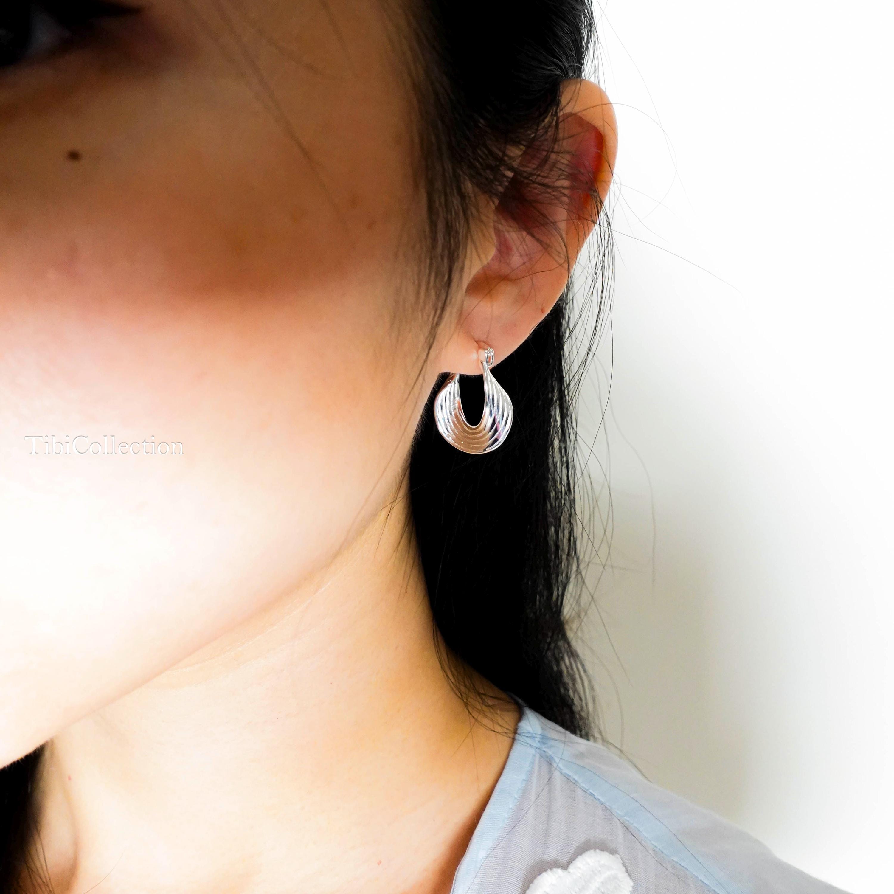 Sterling Silver Mobius Hoop Earrings, Eternal Twist Hoops, Celestial ...