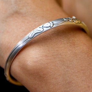 Sterling Silver Cuff Bracelet for women, Protection Bracelet, Mantra bracelet, mindfulness gift, meditation bracelet, spiritual gift for her image 5
