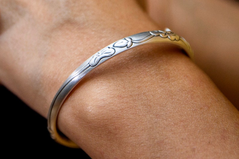 Sterling Silver Cuff Bracelet for women, Protection Bracelet, Mantra bracelet, mindfulness gift, meditation bracelet, spiritual gift for her image 5