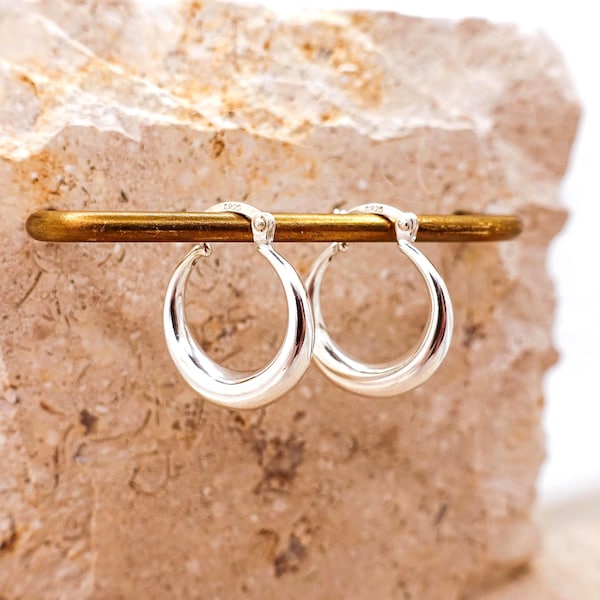 925 Sterling Silver Hoop Earrings, Lightweight Classic Hoops Everyday Jewelry Gift for Her