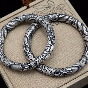 Sky dragon sterling silver bangle deals