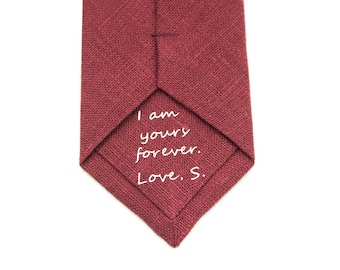 Father of the Bride Gift - Custom Secret Message Tie - Personalized Hidden Message Neck Ties