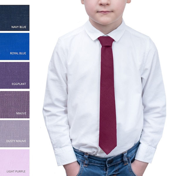 Kids Tie Burgundy Necktie for Kid Ties Wine Neckties for Ring Bearer Outfit