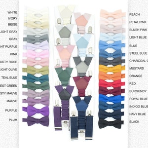 Groomsmen Bow Tie And Suspenders 50 Colors