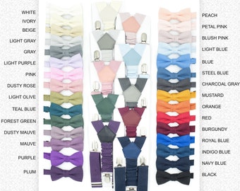 Groomsmen Bow Tie And Suspenders 50 Colors