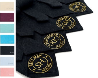 Wedding Ties Personalized Gifts for Groomsman Proposal Black Neck Tie Groom Usher Gift