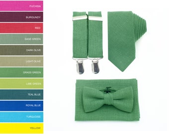 Grass Green Bow Tie Suspenders Green Necktie Wedding Ties Bowties Neckties