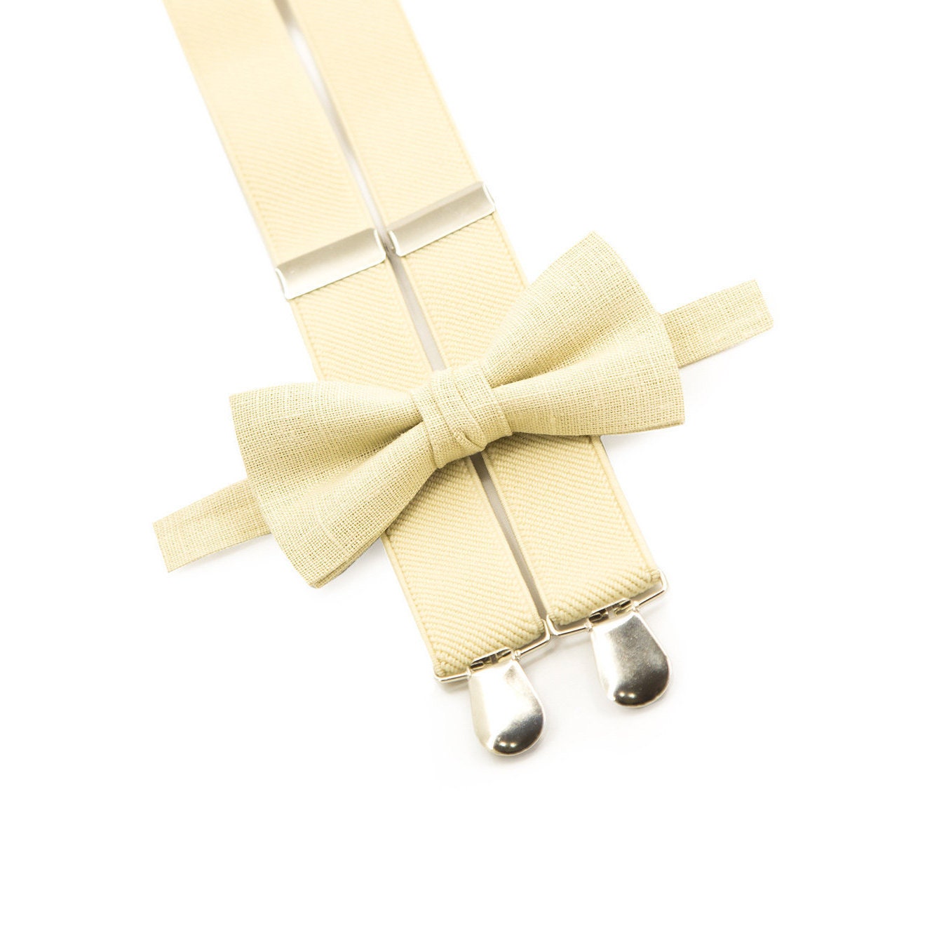 Champagne Bowtie & Champagne Suspenders Groomsmen Suspenders Etsy