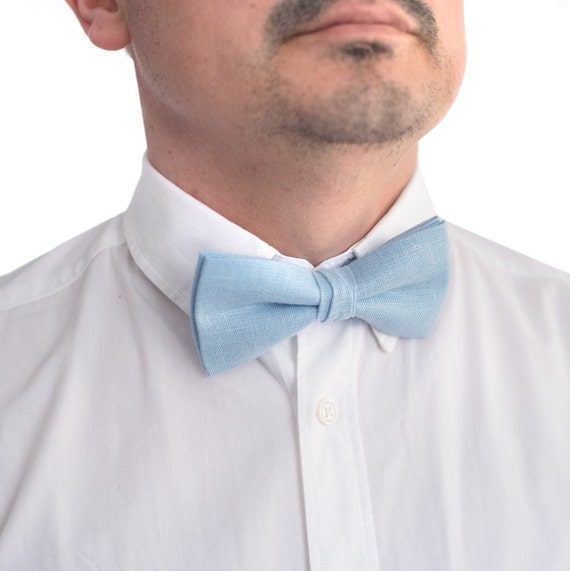ice blue bow tie and suspenders
