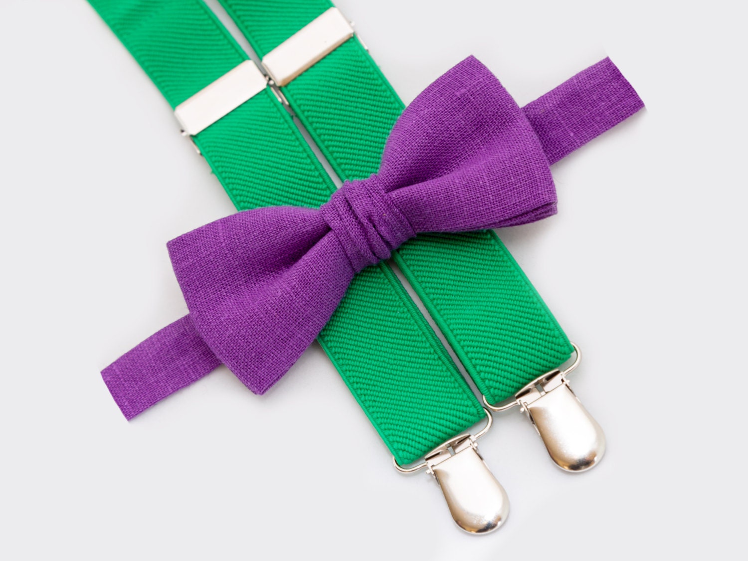 Purple Bow Tie & Green Suspenders Baby Boy Funny Clothes Etsy