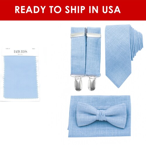 Light Blue Bow Tie Suspenders Sky Blue Necktie ICE BLUE Ties Etsy