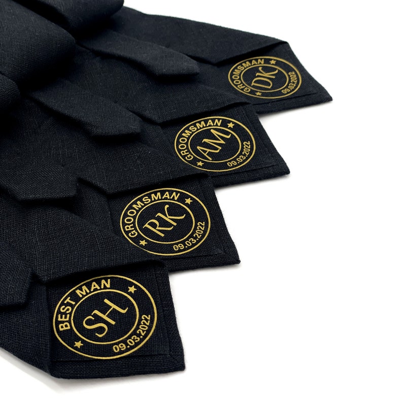 Cravatta personalizzata Regalo dello sposo Cravatte personalizzate Cravatta personalizzata per matrimonio bordeaux con iniziali Regali personalizzati Cravatta con scritta Groom. immagine 8