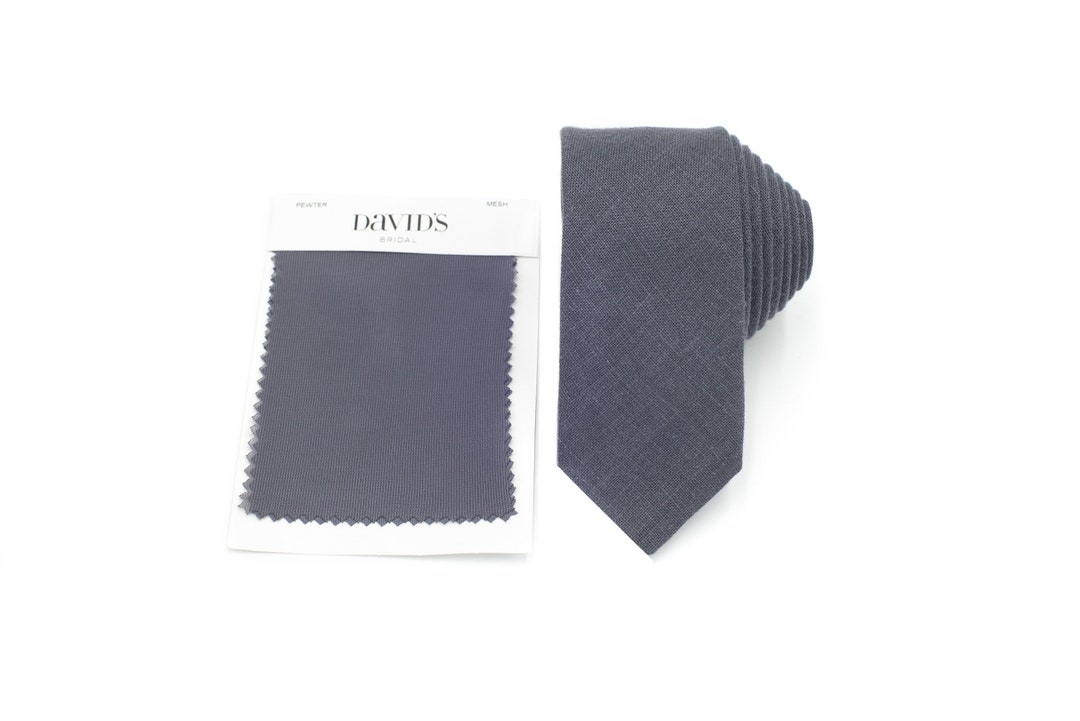 PEWTER Charcoal Gray Necktie Mens Tie & Pocket Square - Etsy