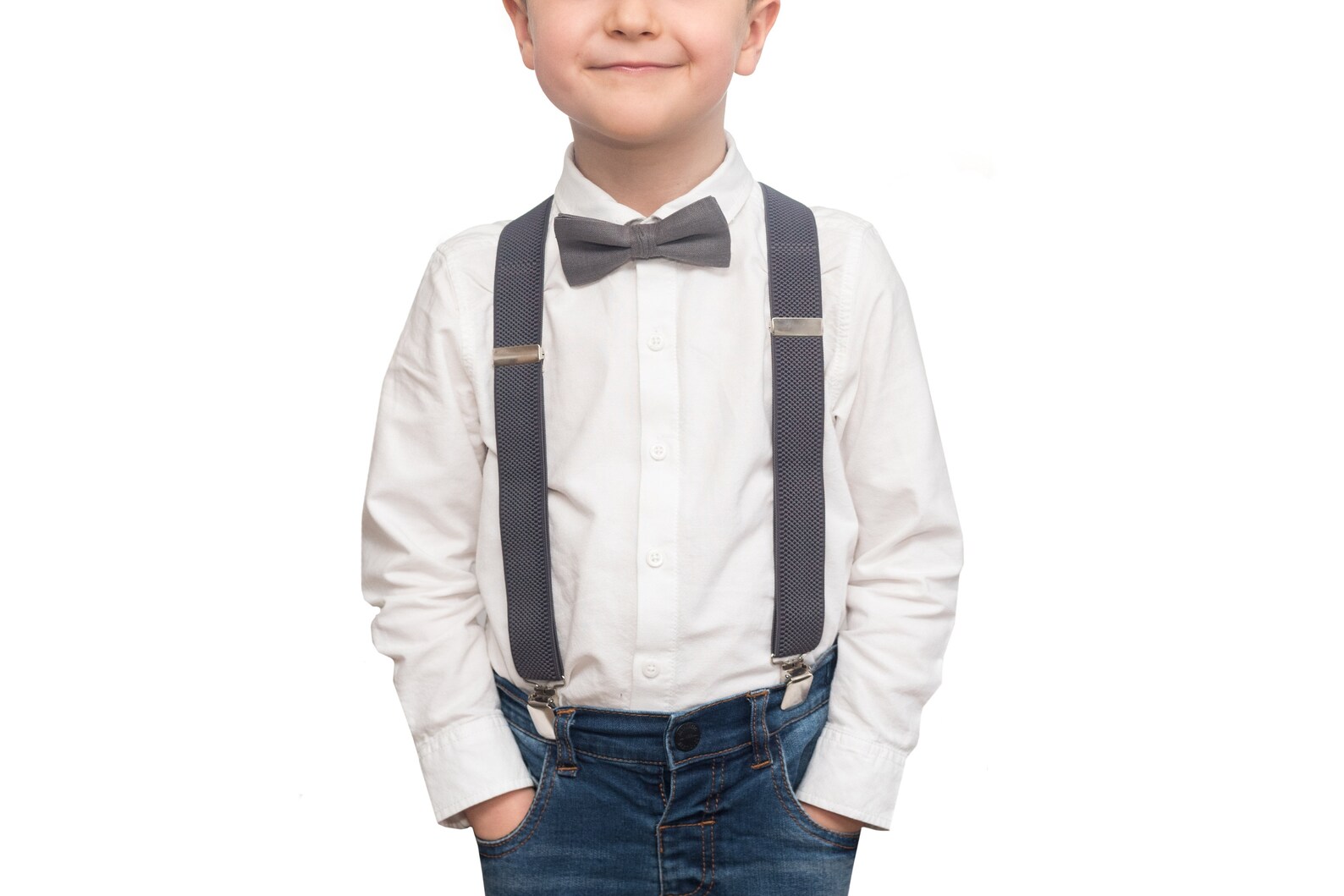 childrens navy bow tie and suspenders