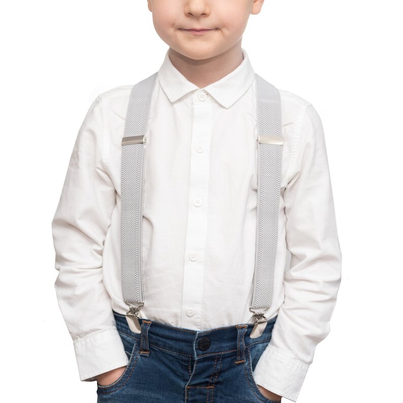 Boy suspender and bow tie Light Blue Bowtie & Light Gray | Etsy