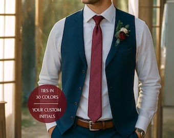 David’s Bridal Tie – Wedding Burgundy Tie for Groom/Groomsmen, Personalized Necktie, Custom Wine Ties