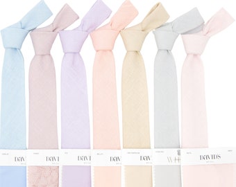 Custom Wedding Tie with Initials, Boys Personalize Necktie, Father Son Matching Ties, Pastel Davids Brida Ties for Groomsmen