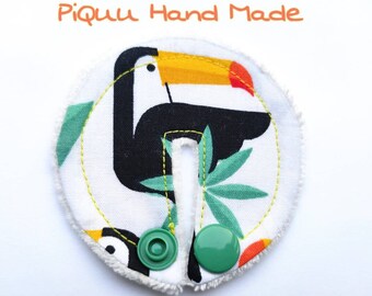 Toucan tukan bird SET of 3,6,10 feeding tube pads, PEG covers, Gtube pads, buttons G-tube mic-key button, podkładki pod PEG, wild animal