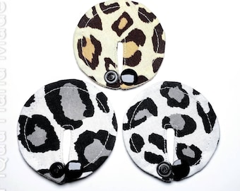 Wild animal leopard print SET of 3-10 feeding tube pads PEG covers, Gtube pads, buttons G-tube mic-key button podkładki PEG bamboo