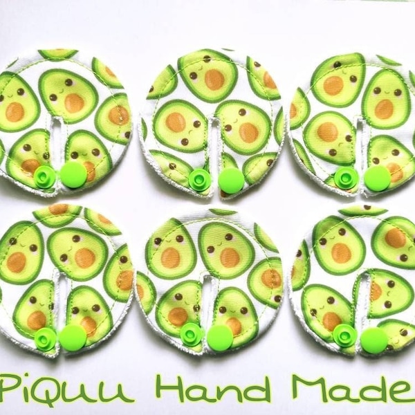 Smiling avocado SET of 3,5,8,10 feeding tube pads, PEG covers, Gtube pads buttons G-tube mic-key button podkładki pod PEG vegetable