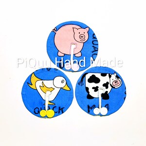 Farm animals SET of feeding tube pads PEG covers Gtube pads buttons G-tube mic-key button podkładki pod PEG cow horse pig duck chicken sheep