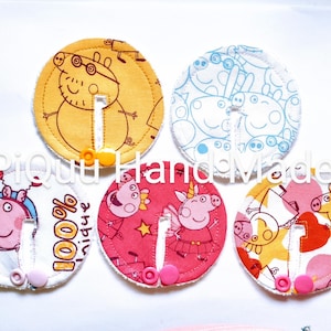 Peppa Pig ll SET  of 5 or 10 feeding tube pads covers, Gtube pads, buttons G-tube mic-key button, podkladki pod PEG bamboo character kids
