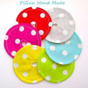 Polka dots rainbow SET 3,6 or 9 feeding tube pads, PEG covers, Gtube pads, buttons G-tube mic-key button, podkładki pod PEG, bamboo