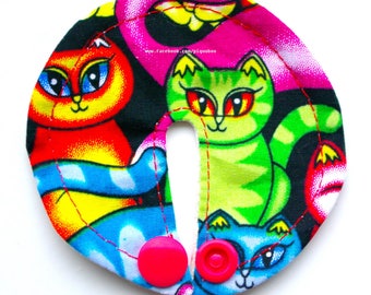 Cat SET of 3, 6 or 10 feeding tube pads, PEG covers, Gtube pads, buttons G-tube mic-key button, podkładki PEG, bamboo, cats, kitty