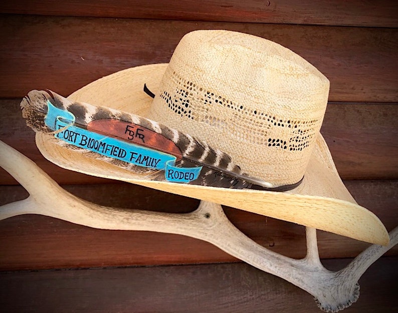 cowboy hat feathers art custom designs personalized wholesale pricing for volume orders Custom award hat feathers awards hat feathers