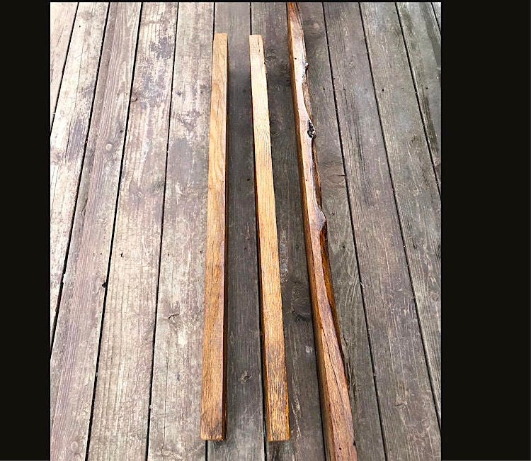 Rustic Oak Mantel Shelves Salvaged 100 Yr Old Oak Barn Wood 48