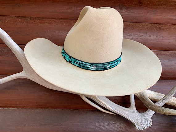 Turquoise Beaded Stretch HAT BAND 