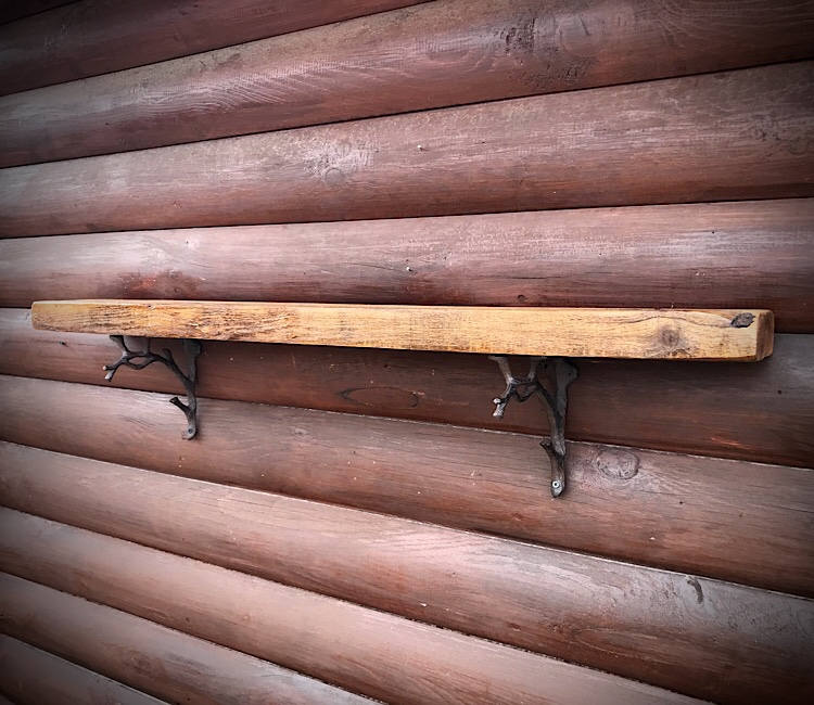 Rustic Oak Mantel Shelves Salvaged 100 Yr Old Oak Barn