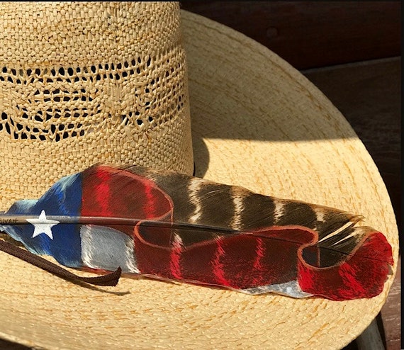 American Cowboy Hat Feathers Flowing 