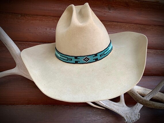 Turquoise Beaded Stretch HAT BAND 