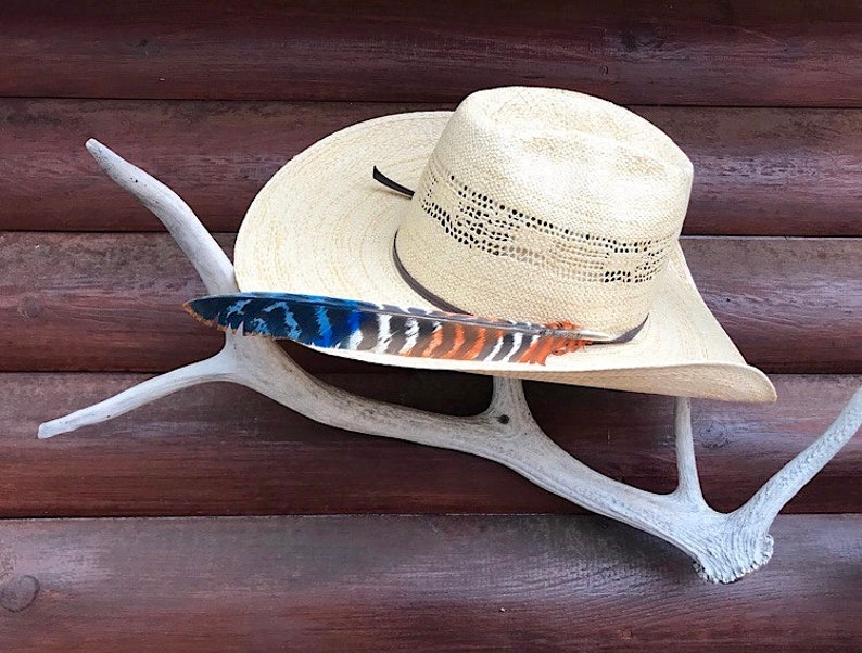 sealed art Cowboy hat feathers 