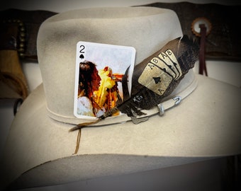 Vintage style Playing Cards in SPADES, Custom hat accessories, Select your number or suit to accessorize you boho western hat,