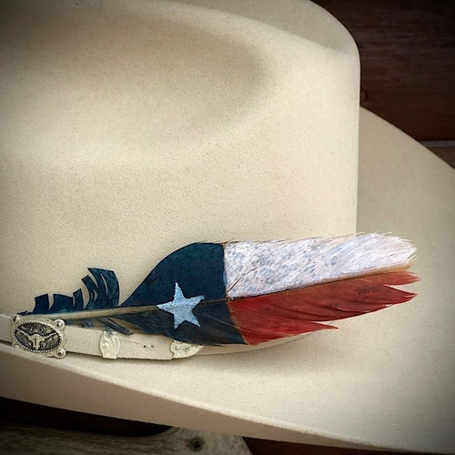 Custom Ultra Mini Hat Feather Texas Flag Western Hat Etsy