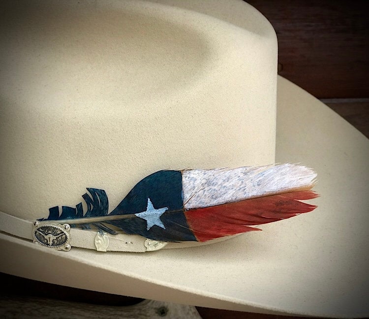 Mini Hat Feather Texas Flag Western Hat 