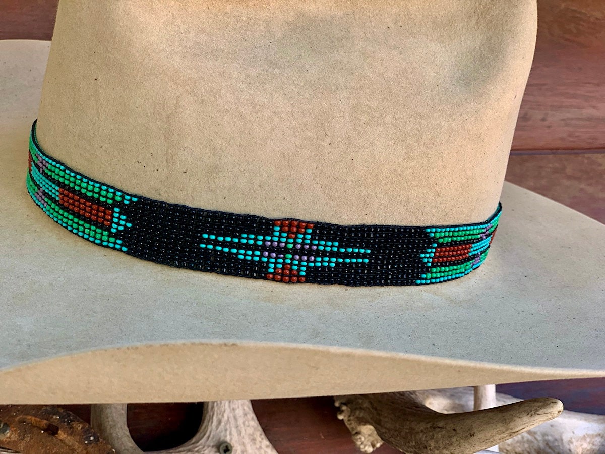 Beaded HAT BAND, Hat NOT Included, Stretch elastic style hat band