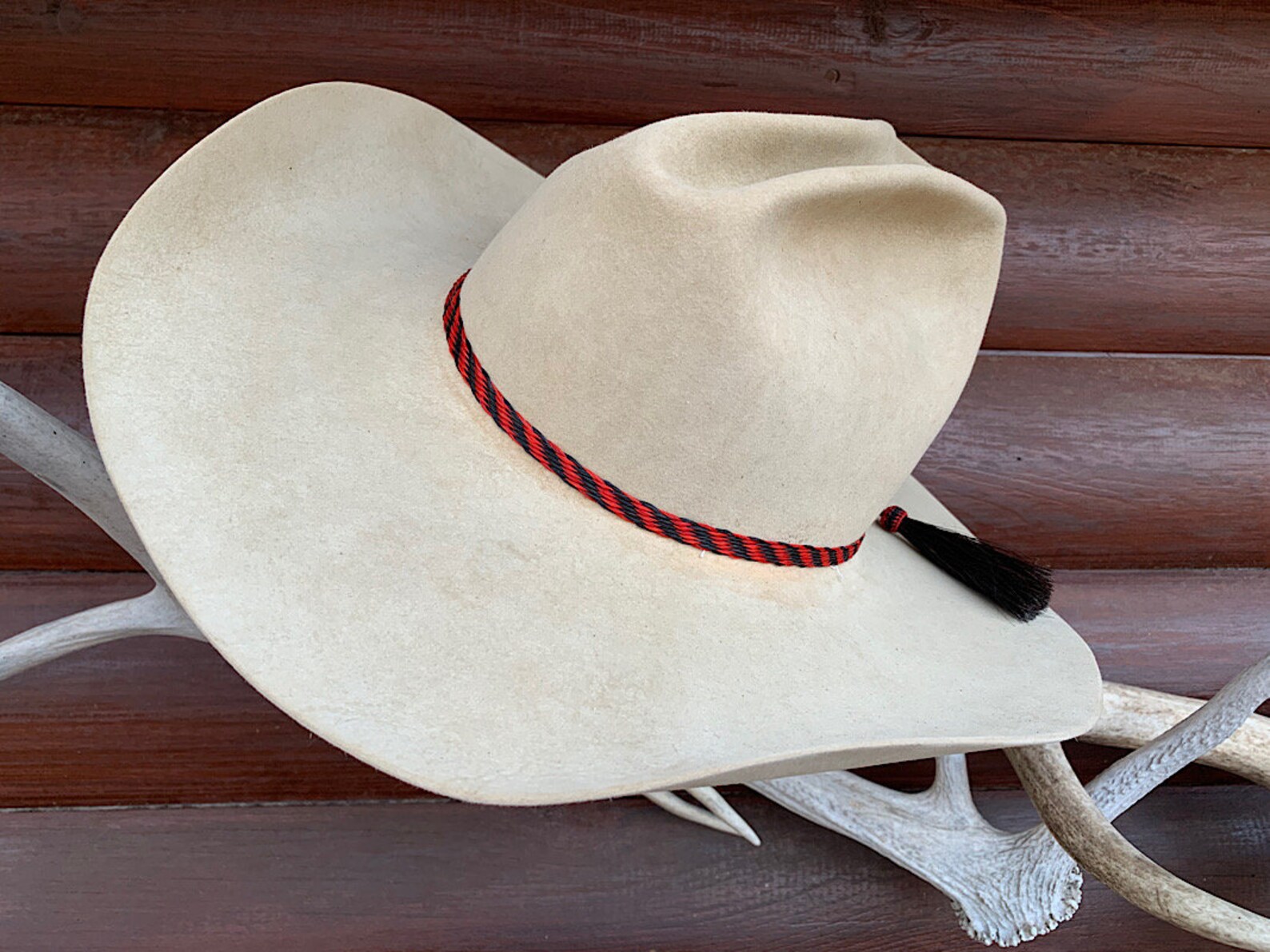Horse hair hat band red and black braided horse hair hat Etsy